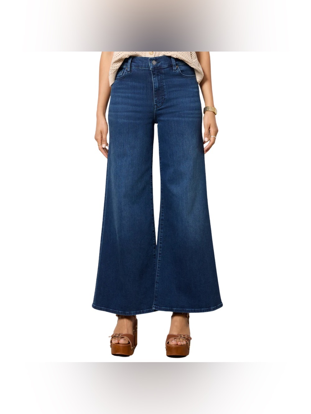 FRAME Le Palazzo Crop Wide Leg Jeans in Keepsake Wash, Size 28